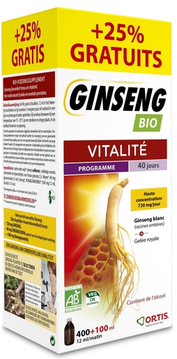 Ortis Ginseng Bio 400ml+100ml Promo | Forme - Tonus