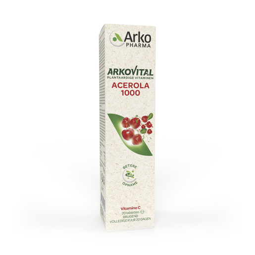 Arkovital Acerola 1000 Bruistabletten Vitamine C 20 Tabletten | Natuurlijk afweersysteem - Immuniteit