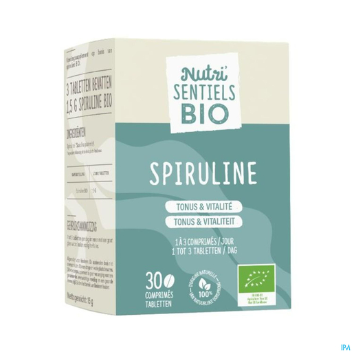Nutri&#039;sentiels Bio Spirulina 30 Tabletten | Stimulans - Tonus