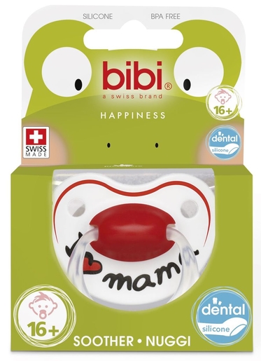 BIBI Fopspeen Happiness I Love Mama (meer dan 16 maanden) | Fopspenen