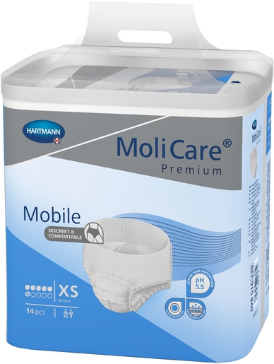 MoliCare Premium Mobile 6 Drops 14 Slips Taille Extra Small | Changes - Slips - Culottes