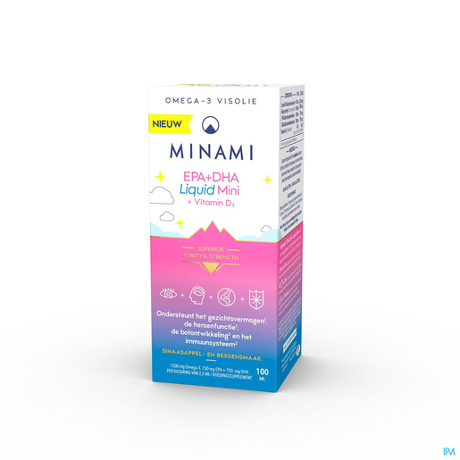 Minami EPA + DHA Liquid Mini + Vitamine D3 Fl 100 ml | Visolie
