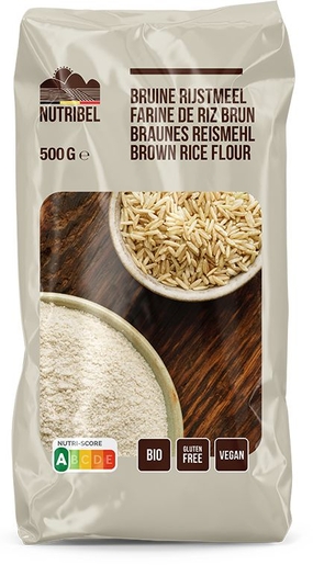 Nutribel Bruine Rijstmeel Bio &amp; Zonder Gluten 500 g | Voor diabetici