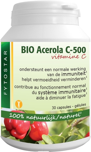 Fytostar Bio Acerola C500 30 Capsules | Natuurlijk afweersysteem - Immuniteit