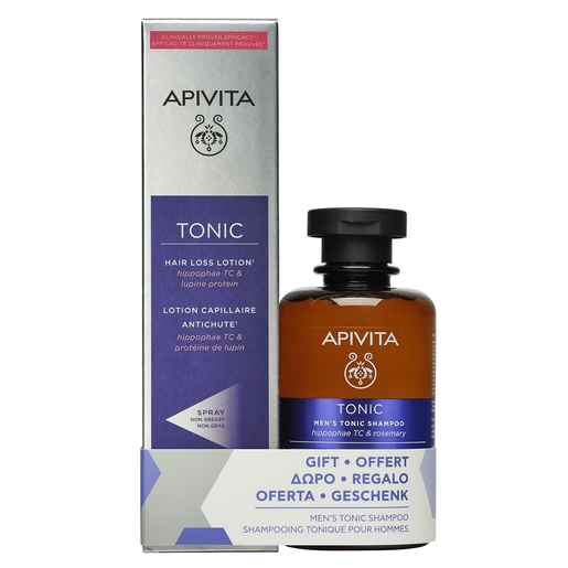 Apivita Tonic Hair Loss Lotion 150 ml + Men&#039;s Tonic Shampoo 250 ml | Haaruitval