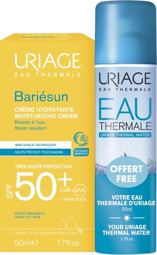 Uriage Bariésun Crème SPF 50+ 50 ml + Thermaal Water 50 ml | Zonneproducten