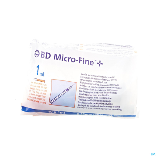BD Micro-Fine+ Seringues à Insuline 1ml (29Gx12,7mm) 100 Pièces | Diabète - Glycémie
