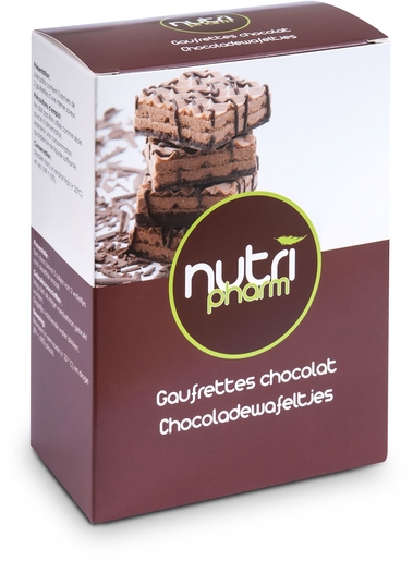 Nutripharm Wafeltjes Chocolade 5 zakjes x 2 Wafeltjes | Eiwitdiëten