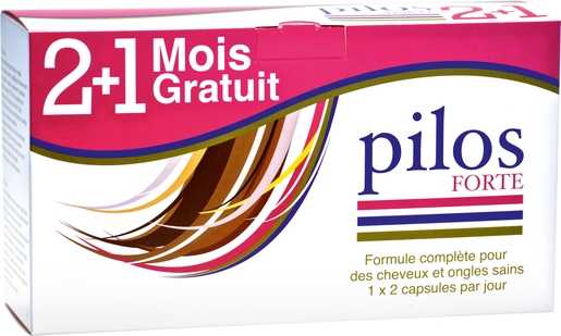 Pilos Forte Tripack 3 Boites de 2 x 30 Capsules (un mois gratuit) | Vitamines - Chute de cheveux - Ongles cassants