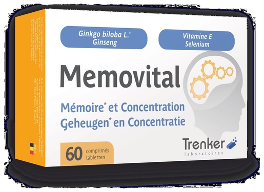 Memovital 60 Comprimés | Mémoire - Concentration