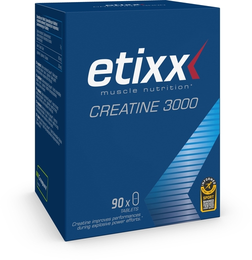 Etixx Creatine 3000 + Taurine 90 Tabletten | Spiermassa