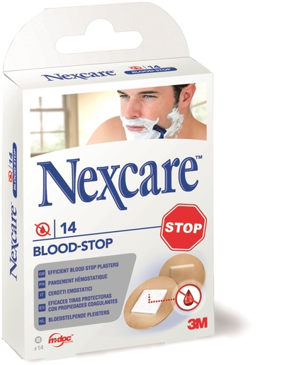 NexCare 3M BloodStop Spots 14 Pansements Hémostatiques Ronds | Pansements - Sparadraps - Bandes