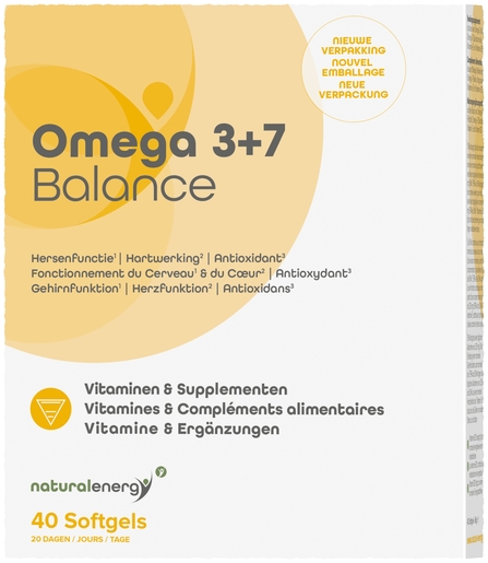 Omega 3+7 Balance Natural Energy 40 Capsules | Circulation