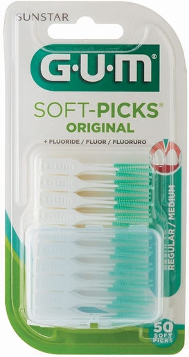 Gum Soft Picks Original Medium 50 Stuks | Tandfloss - Interdentale borsteltjes