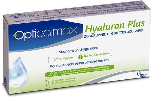 Opticalmax Hyaluron Plus 20 Doses x0,5ml | Sécheresse oculaire