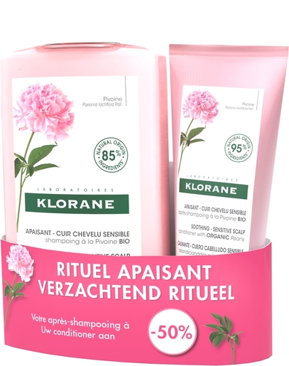 Klorane Duo Pioen Shampoo 400 ml + Conditioner 200 ml | Conditioners