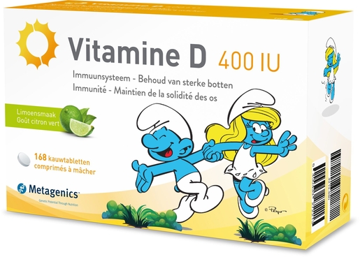 Metagenics Vitamine D 400IU Schtroumpfs 168 Comprimés à Mâcher | Calcium - Vitamines D