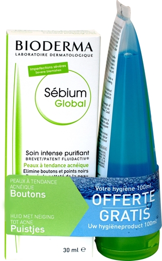 Bioderma Sebium Global Intense Zuiverende Verzorging 30ml (met schuimgel 100ml gratis) | Acné - Onzuiverheden