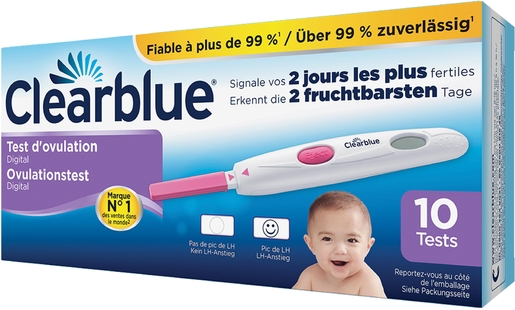 Clearblue Test d&#039;Ovulation Digital 10 Tests | Tests de grossesse 