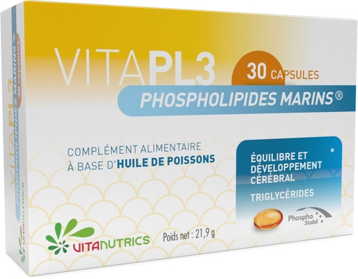 VitaPL3 Phospholipides Marins 30 Capsules | Mémoire - Concentration