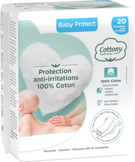 Cottony Baby Protect 20 Protections | Change - Lingettes - Liniment