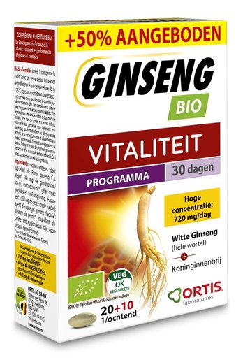 Ortis Ginseng Bio Comp 20 + Comp 10 Gratis | Stimulans - Tonus