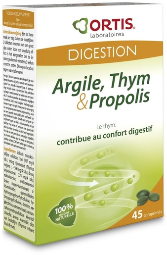 Ortis Argile-Thym-Propolis 3x15 Comprimés | Digestion - Transit