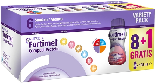 Fortimel Compact Protein Variety Pack 9x125ml | Nutrition orale