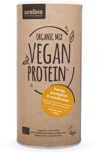 Purasana Organic Mix Vegan Protein Bio Hemp-Sunflower-Pumpkin (natural) 400g | Super Food