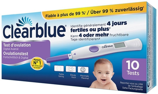 Clearblue Test d&#039;Ovulation Digital Avancé 10 Tests | Tests de grossesse 