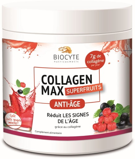 Biocyte Collagen Max Superfruits Poeder Pot 260 g | Antiveroudering