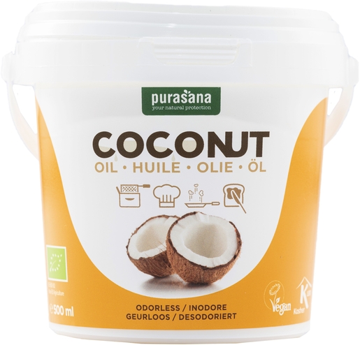 Purasana Huile de noix de coco désodorisée 500ml | Super Food
