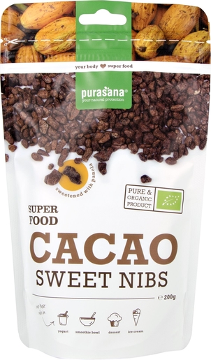Purasana Cacao Sweet Nibs Panela 200g Be-bio-02 | Bioproducten