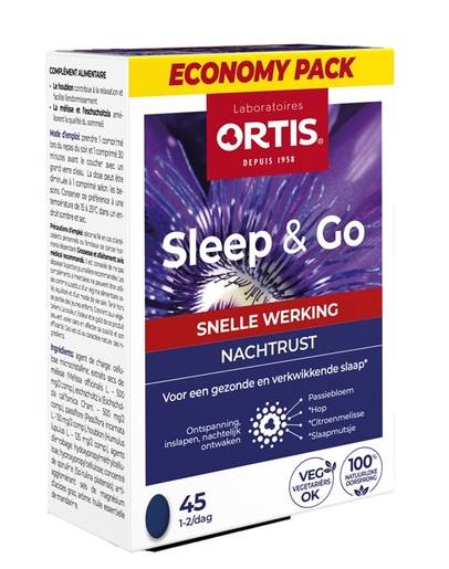 Ortis Sleep &amp; Go Nachtrust Snelle Werking 45 Tabletten | Nachtrust