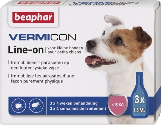 Beaphar Vermicon Line-on Petit Chien 3x1,5ml | Anti-puces - anti-tiques 