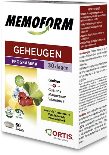 Ortis Memoform 60 Tabletten | Geheugen - Concentratie