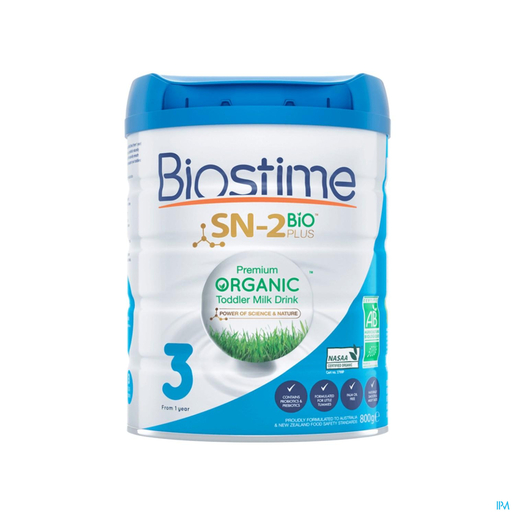 Biostime SN-2 BIO 3 Premium biologische peutermelk - poedermelk van 10 tot 36 maanden, 800g | Melk 3de leeftijd