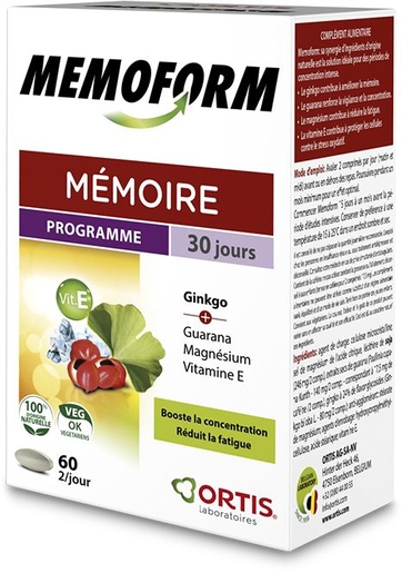 Ortis Memoform 60 Comprimés | Mémoire - Concentration