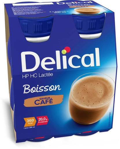 Delical HP-HC Café 4x200ml | Nutrition orale