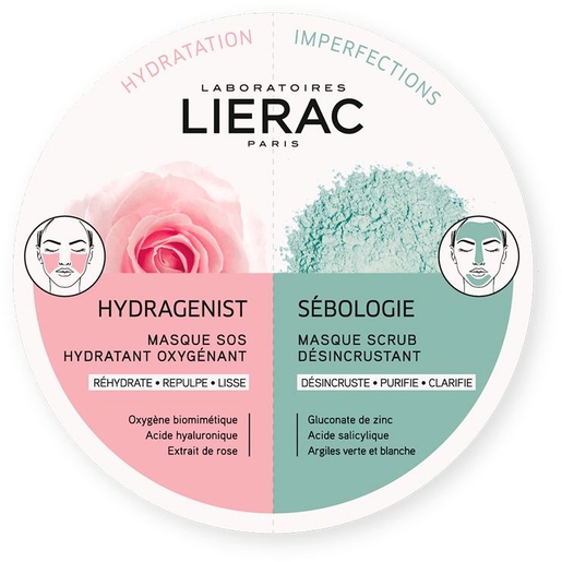 Lierac Masker Duo Hydragenist + Sebologie 2 x 6 ml | Maskers