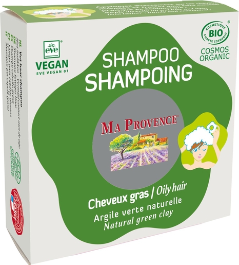 Ma Provence Shampoo voor Vet Haar Groene Klei 85 g | Shampoo