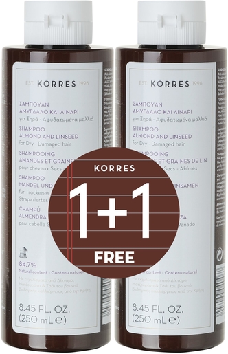 Korres Kh Shampoo Almond&amp;lineseed 2x250ml Promo
