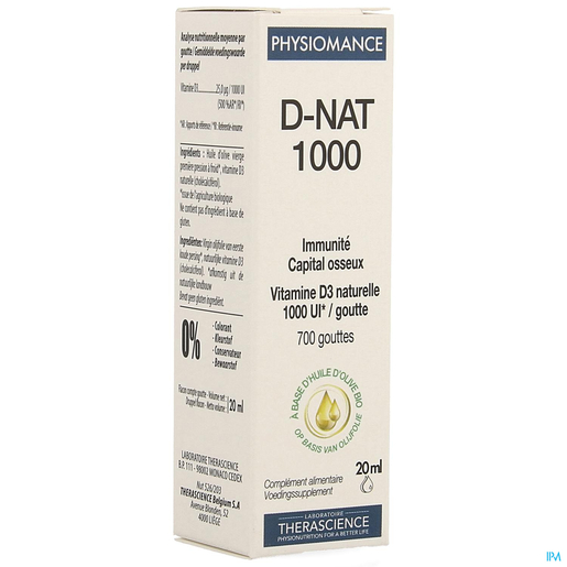 D-nat 1000fl Gutt 20ml Physiomance Phy269 | Confort osseux - Ostéoporose