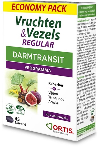 Ortis Fruits &amp; Fibres Regular Ecopack 45 Tabletten | Onze Bestsellers