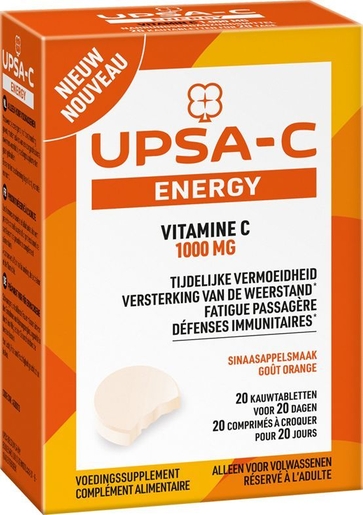 UPSA-C Energy Vitamine C 1000 20 Comprimés | Défenses naturelles - Immunité
