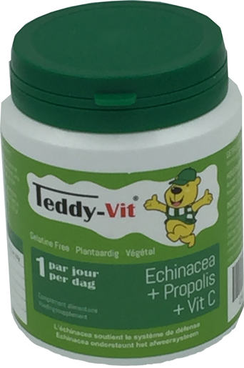 Teddy Vit (Echinacea+Propolis+Vitamine C) 50 Gommes Format Ours | Défenses naturelles - Immunité