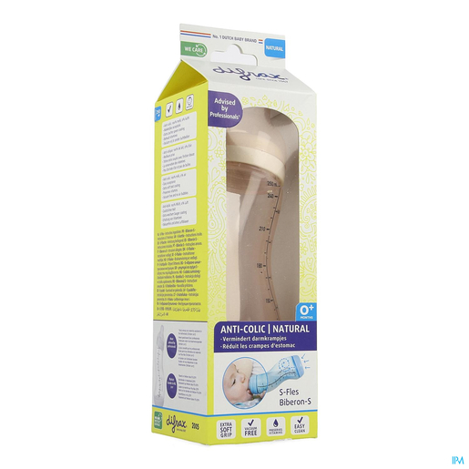 Difrax S-Fles Natural Roos 250 ml  | Zuigflessen