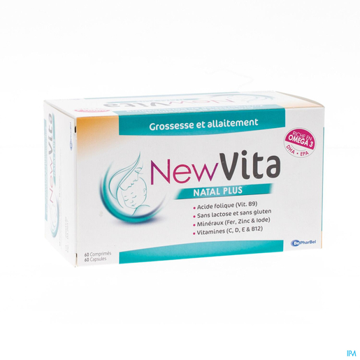 NewVita Natal Plus 60 Tabletten + 60 Capsules | Vitaminen en voedingssupplement voor tijdens de zwangerschap 