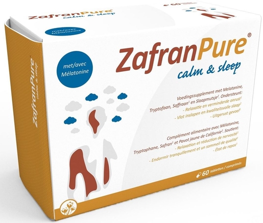 ZafranPure Calm &amp; Sleep 60 Tabletten | Stress - Ontspanning