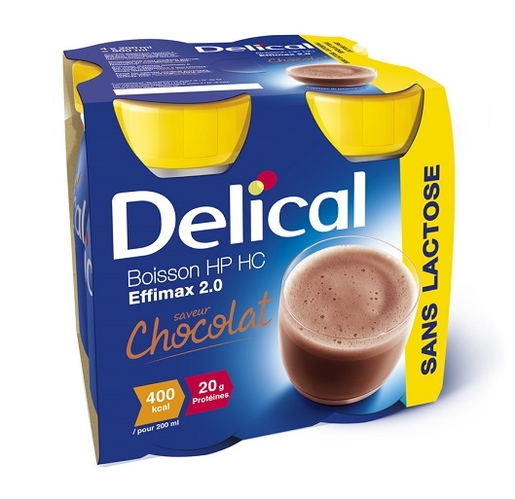 Delical Effimax 2.0 Boisson HP-HC Chocolat 4x200ml | Nutrition orale
